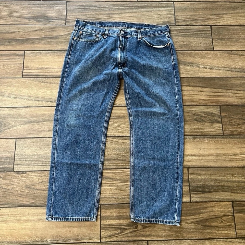 Levis 505 Regular Fit Jeans Mens 40x30 Blue Denim Straight Leg Cotton 00505-4886